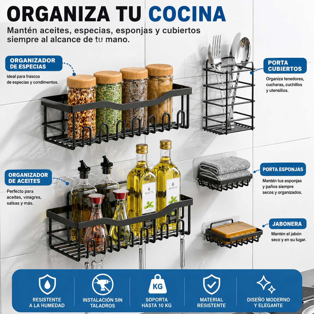 Organizador de ducha 5 piezas